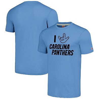Unisex Homage  Light Blue Carolina Panthers The NFL ASL Collection by Love Sign Tri-Blend T-Shirt