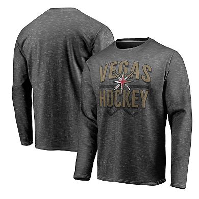 Men's Fanatics Gray Vegas Golden Knights Iced Out Long Sleeve T-Shirt