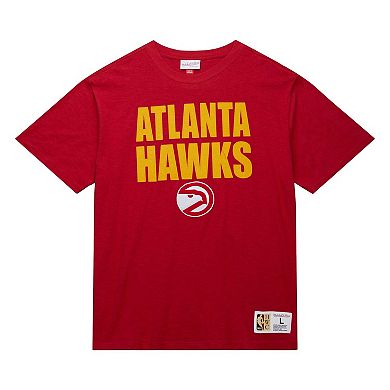 Men's Mitchell & Ness Red Atlanta Hawks Hardwood Classics Legendary Slub T-Shirt