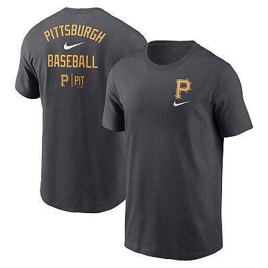 Men's Nike Charcoal Pittsburgh Pirates Logo Sketch Bar T-Shirt