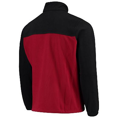 Men's Columbia Black/Cardinal Arkansas Razorbacks Flanker III Fleece Team Full-Zip Jacket