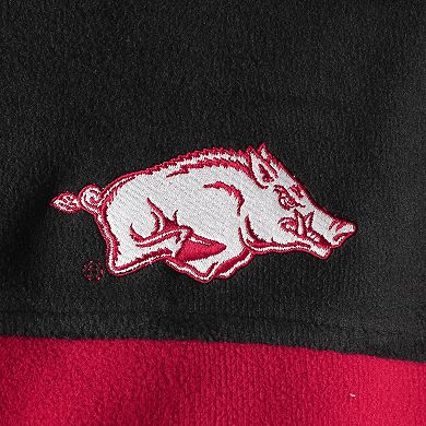 Men's Columbia Black/Cardinal Arkansas Razorbacks Flanker III Fleece Team Full-Zip Jacket