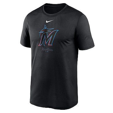 Men's Nike  Black Miami Marlins Team Arched Lockup Legend Performance T-Shirt