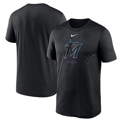 Men's Nike  Black Miami Marlins Team Arched Lockup Legend Performance T-Shirt