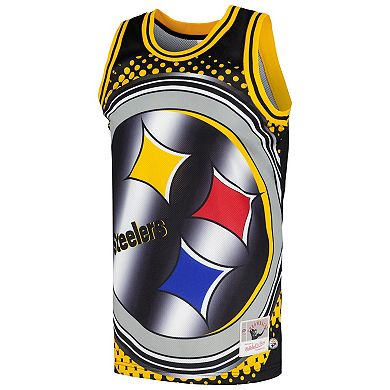 Men's Mitchell & Ness Black Pittsburgh Steelers Big Face 7.0 Fashion Tank Top