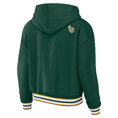 Women's WEAR by Erin Andrews Green Green Bay Packers Lace-Up Pullover Hoodie