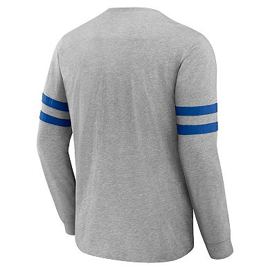 Men's NFL x Darius Rucker Collection by Fanatics Heather Gray Buffalo Bills Henley Long Sleeve T-Shirt