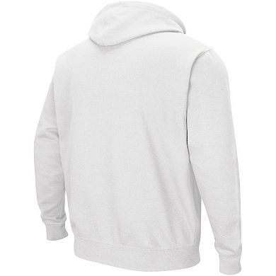 Men's Colosseum White Clemson Tigers Double Arch Pullover Hoodie