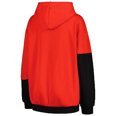 Women's Gameday Couture Scarlet/Black Ohio State Buckeyes Matchmaker Diagonal Cowl Pullover Hoodie