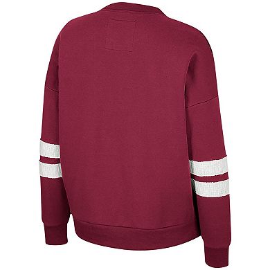 Women's Colosseum Garnet Florida State Seminoles Perfect Date Notch Neck Pullover Sweatshirt