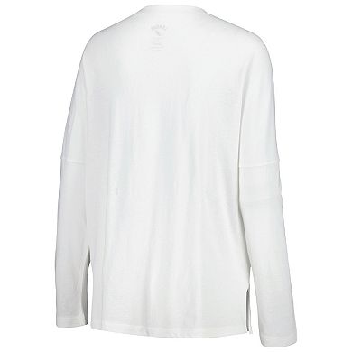 Women's League Collegiate Wear White Florida State Seminoles Clothesline Oversized Long Sleeve T-Shirt