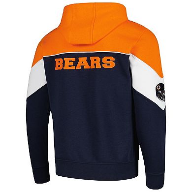 Men's Starter Navy/Orange Chicago Bears Running Back Full-Zip Hoodie