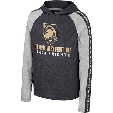Youth Colosseum Black Army Black Knights Ned Raglan Long Sleeve Hooded T-Shirt