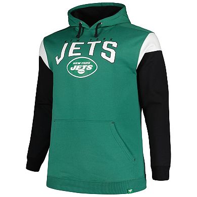 Men's Profile Green New York Jets Big & Tall Trench Battle Pullover Hoodie