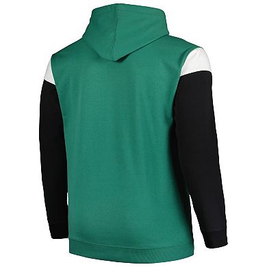Men's Profile Green New York Jets Big & Tall Trench Battle Pullover Hoodie