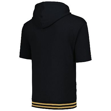 Men's Mitchell & Ness  Black New Orleans Saints Pre-Game Short Sleeve Pullover Hoodie