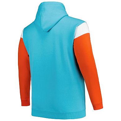 Men's Profile Aqua Miami Dolphins Big & Tall Trench Battle Pullover Hoodie