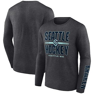 Men's Fanatics Branded Heather Charcoal Seattle Kraken Power Play Combo Long Sleeve T-Shirt