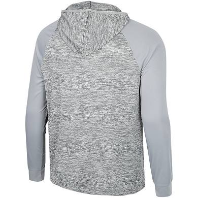 Men's Colosseum Gray Louisville Cardinals Cybernetic Raglan Quarter-Zip Hooded Top