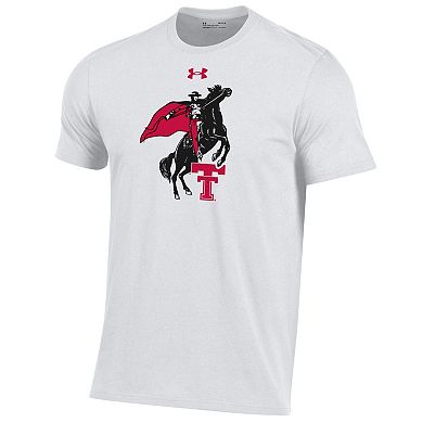 Men's Under Armour White Texas Tech Red Raiders Throwback Masked Rider Performance Cotton T-Shirt