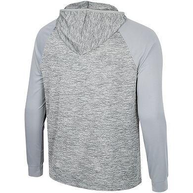 Men's Colosseum Gray Washington Huskies Cybernetic Raglan Quarter-Zip Hooded Top