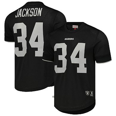 Men's Mitchell & Ness Bo Jackson Black Los Angeles Raiders Gridiron Classics Retired Player Name & Number Mesh Top