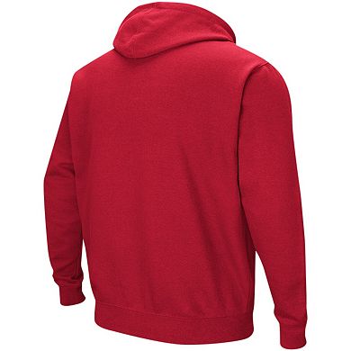 Men's Colosseum Scarlet Nebraska Huskers Double Arch Pullover Hoodie