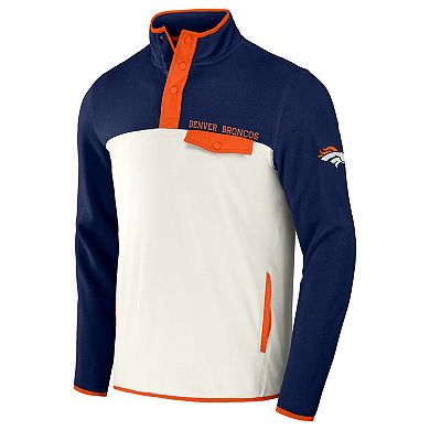 Men's NFL x Darius Rucker Collection by Fanatics Navy/Cream Denver Broncos Micro Fleece Quarter-Snap Jacket
