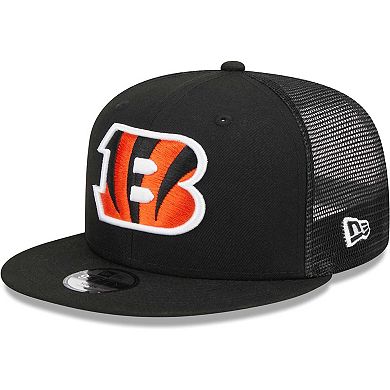 Youth New Era Black Cincinnati Bengals  Main Trucker 9FIFTY Snapback Hat