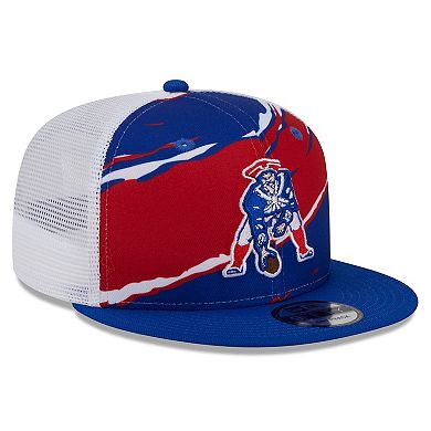 Men's New Era Royal New England Patriots Historic Tear Trucker 9FIFTY Snapback Hat