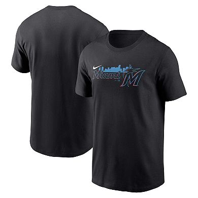 Men's Nike Black Miami Marlins Local Team Skyline T-Shirt