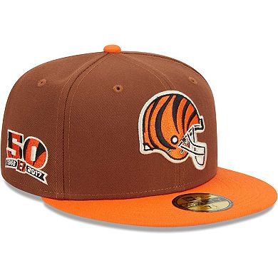 Men's New Era Brown/Orange Cincinnati Bengals Harvest 50th Anniversary 59FIFTY Fitted Hat