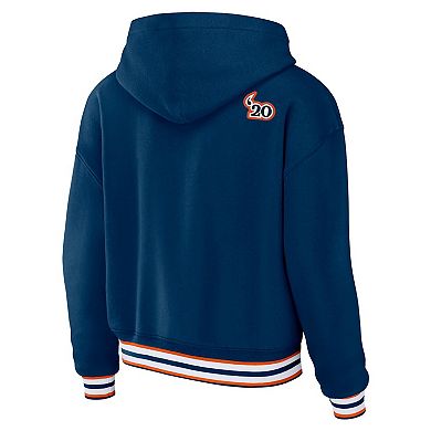 Women's WEAR by Erin Andrews Navy Chicago Bears Lace-Up Pullover Hoodie