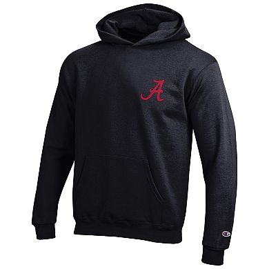 Youth Champion Black Alabama Crimson Tide Powerblend Two-Hit Pullover Hoodie