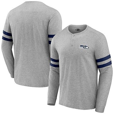 Men's NFL x Darius Rucker Collection by Fanatics Heather Gray Seattle Seahawks Henley Long Sleeve T-Shirt
