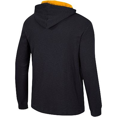 Men's Colosseum Black Iowa Hawkeyes Affirmative Thermal Hoodie Long Sleeve T-Shirt