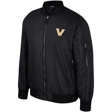 Men's Colosseum  Black Vanderbilt Commodores Full-Zip Bomber Jacket