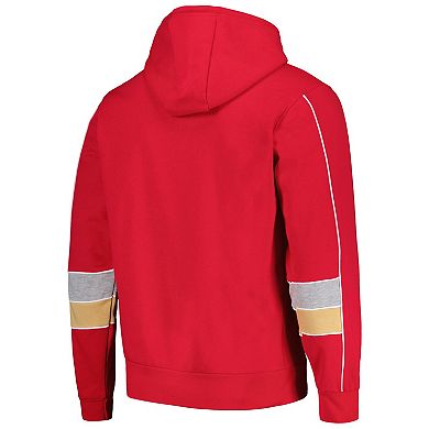 Men's Starter Scarlet San Francisco 49ers Captain Pullover Hoodie