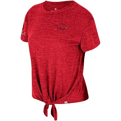 Women's Colosseum Cardinal Arkansas Razorbacks Finalists Tie-Front T-Shirt
