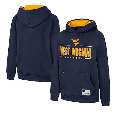 Youth Colosseum Navy West Virginia Mountaineers Lead Guitarists Pullover Hoodie