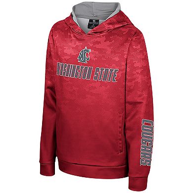 Youth Colosseum Crimson Washington State Cougars High Voltage Pullover Hoodie