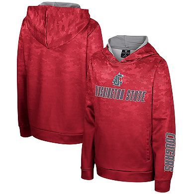 Youth Colosseum Crimson Washington State Cougars High Voltage Pullover Hoodie