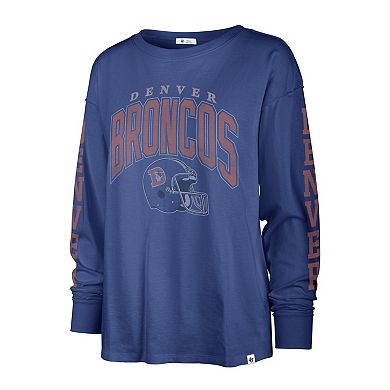 Women's '47 Royal Denver Broncos Tom Cat Long Sleeve T-Shirt