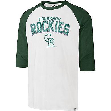 Men's '47 Cream Colorado Rockies City Connect Crescent Franklin Raglan Three-Quarter Sleeve T-Shirt