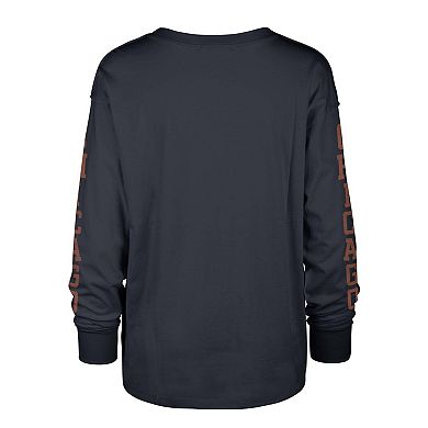 Women's '47 Navy Chicago Bears Tom Cat Long Sleeve T-Shirt
