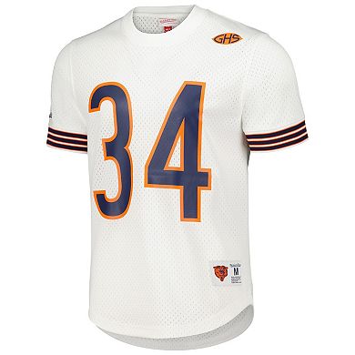 Men's Mitchell & Ness Walter Payton White Chicago Bears Retired Player Name & Number Mesh Top