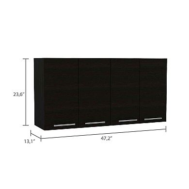 Sitka Wall Cabinet, Two Spacious Divisions, Four Doors