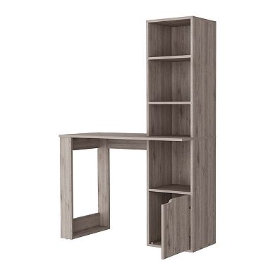 Riverton Computer Desk with Bookcase 4-Tier Shelf and Cabinet