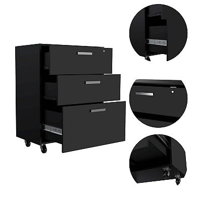 Penny Storage Cabinet, Three Drawers , Four Casters