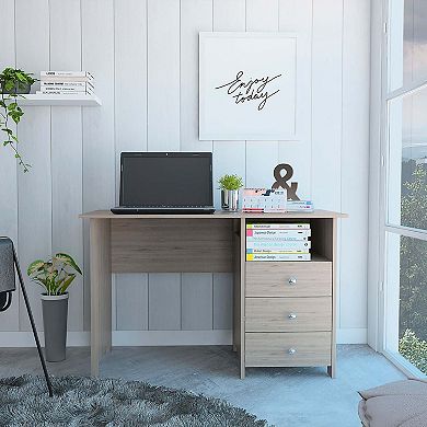 Jacksonville 3 Drawers Computer Desk with Open Storage Cabinet